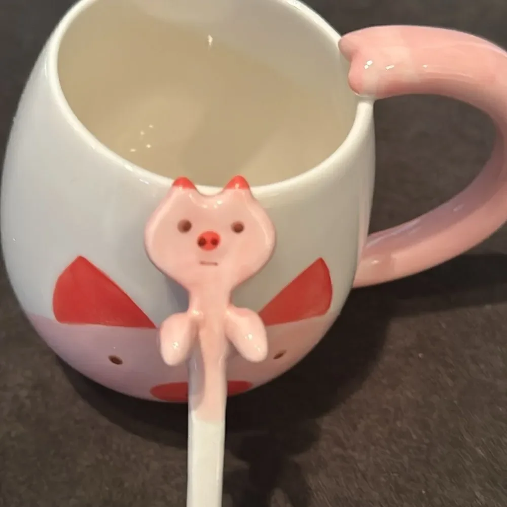 Pig Mug and Spoon Gift Set 15oz Capacity NEW